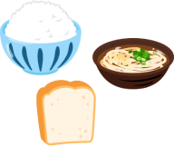 白米・うどん・パン