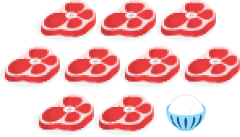 たくさんの肉と白米