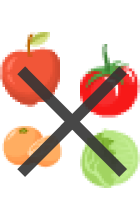 バツ印がついた果物・野菜