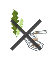 バツ印のついた海藻・納豆