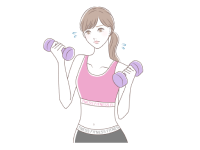 ダンベルを持った女性